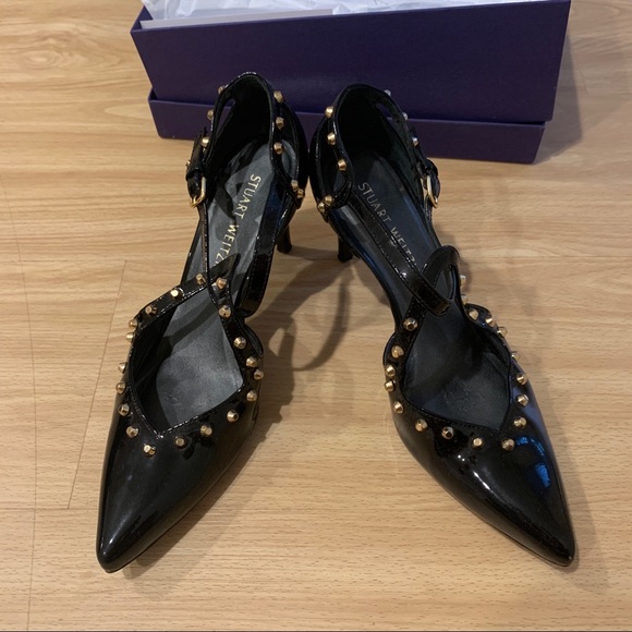 Stuart Weitzman Meteor Patent Black Patent Pumps - Picture 3 of 9